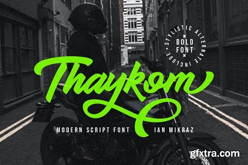 Thaykom - Hand Lettering Modern Script Typeface LRSMXC4