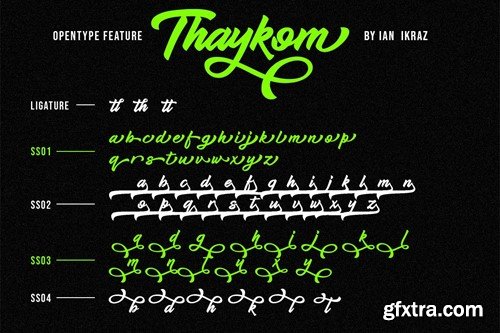 Thaykom - Hand Lettering Modern Script Typeface LRSMXC4