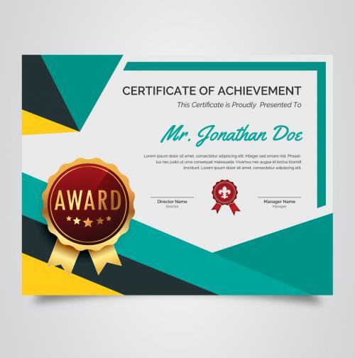 Award Certificate Layout with Geometric Designs - 233642410