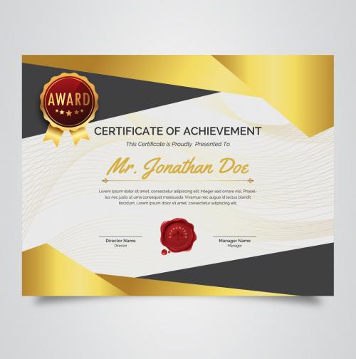 Award Certificate Layout with Geometric Designs - 233642433