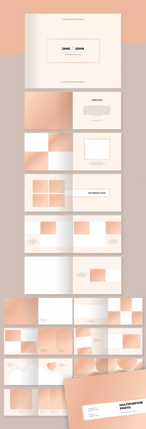 Photo Album Layout with Pale Orange Gradient Element - 233800591