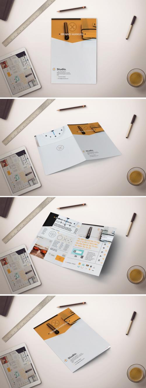 Bifold Brand Identity Manual with Orange Accents - 233822538