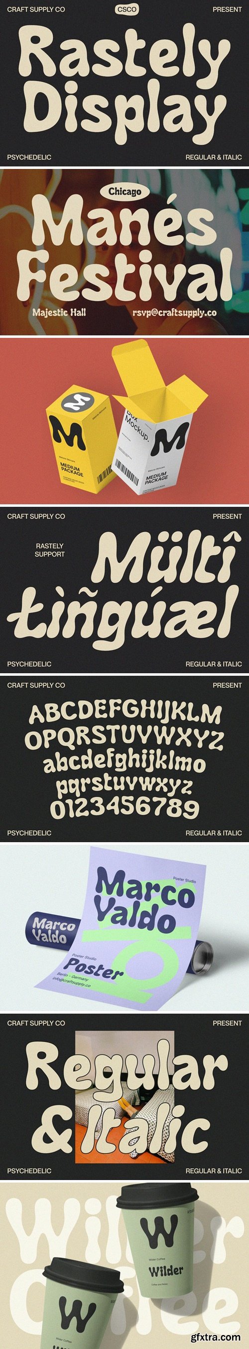Rastely &ndash; Funky Typeface Font