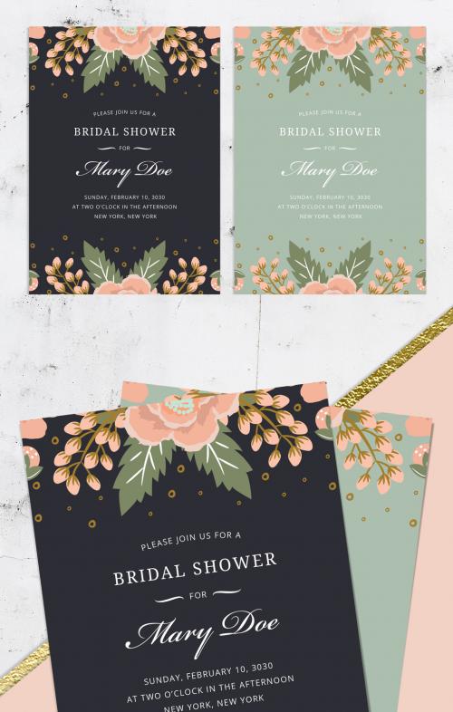 Floral Bridal Shower Invitation Layout - 234709873