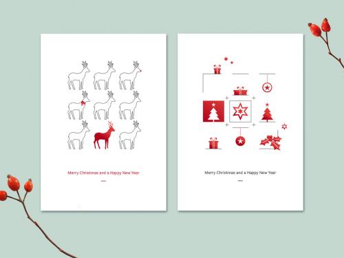 Illustrated Christmas Cards Set - 235938091