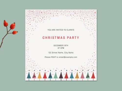 Colorful Christmas Party Invitation Layout - 235938094