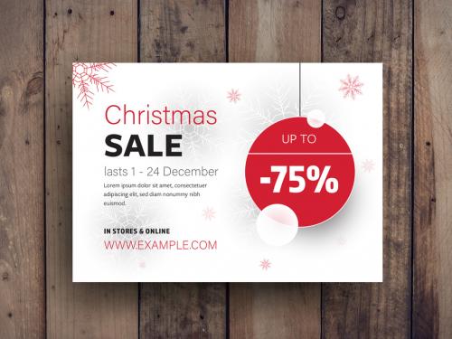 Christmas Sale Advertisement with Snowflake Elements - 236168140