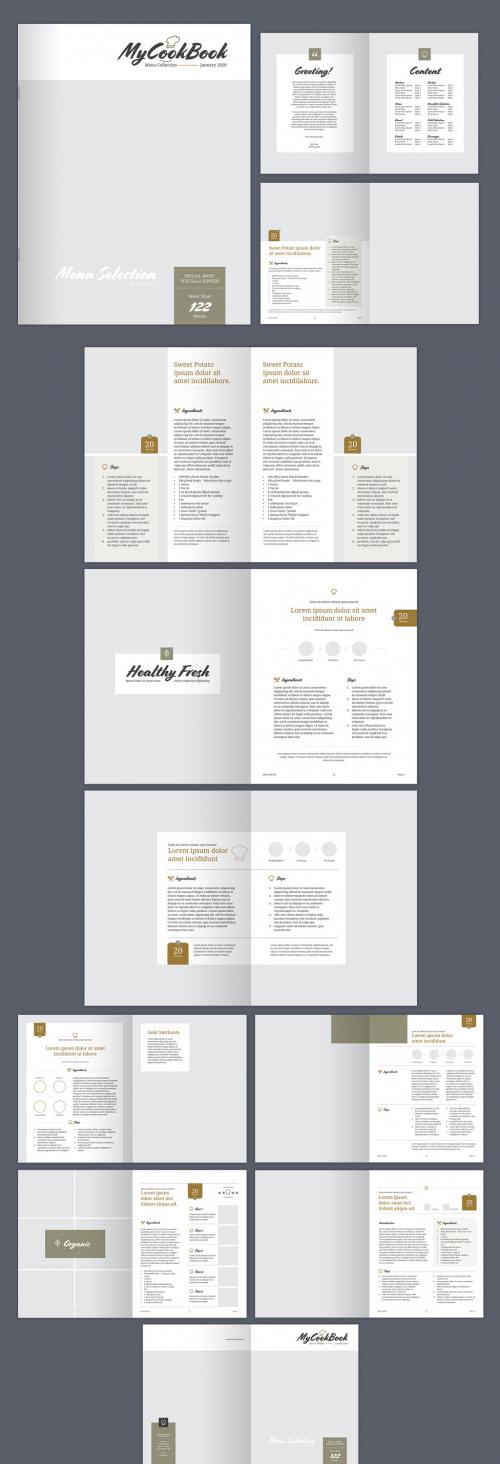 Cookbook Layout with Earth Tone Accents - 236191641