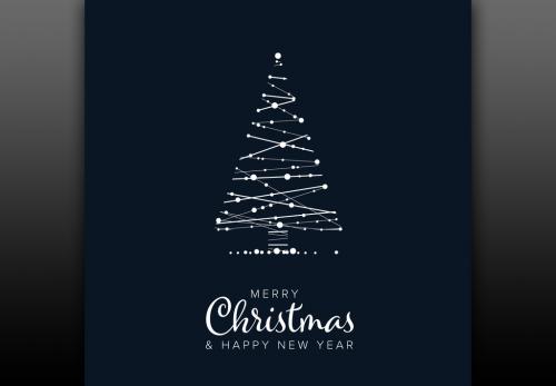 Christmas Card Layout with Tree - 236340105