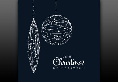 Christmas Card Layout with Ornaments - 236340127