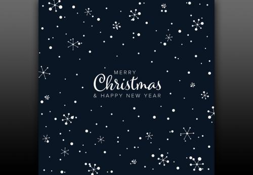 Christmas Card Layout with Snowflakes - 236340160