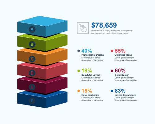 3D Block Stack Infographic Layout - 236351859