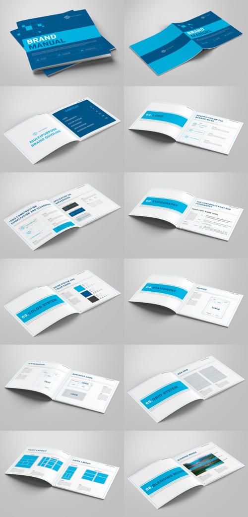Brand Manual Layout with Blue Accents - 236511237