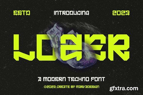 Lozer - A Modern Techno Font QRARPRM