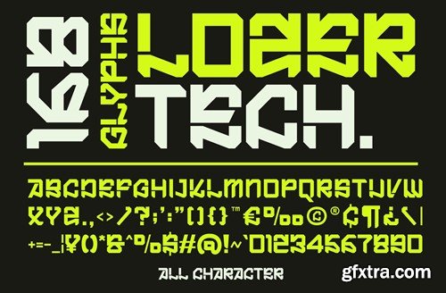 Lozer - A Modern Techno Font QRARPRM