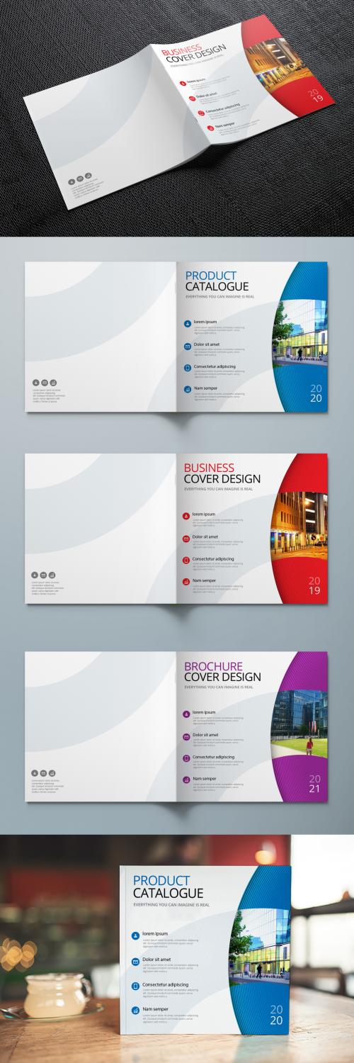 Square Business Report Cover Layout with Circle Elements - 237078098