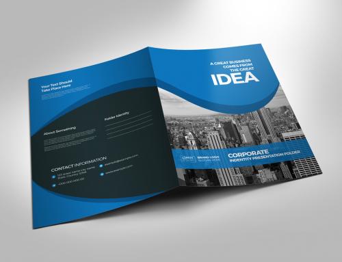 Blue Presentation Folder Layout - 237276651