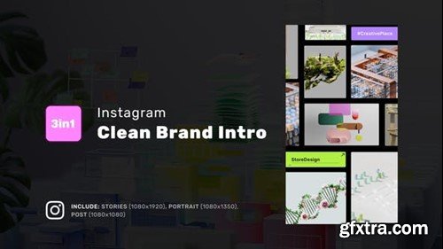 Videohive Clean Brand Intro - Instagram Stories, Portrait, Square 49125894