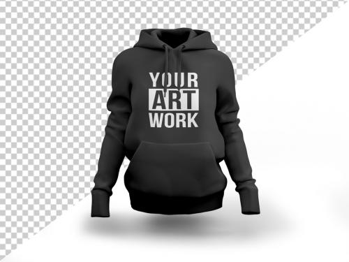 Black Hooded Sweatshirt Mockup - 237625108