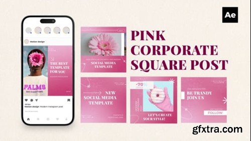 Videohive Pink Corporate Square Post 49160130