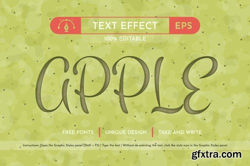 Embossed Apple - Editable Text Effect, Font Style 7MDUB7B