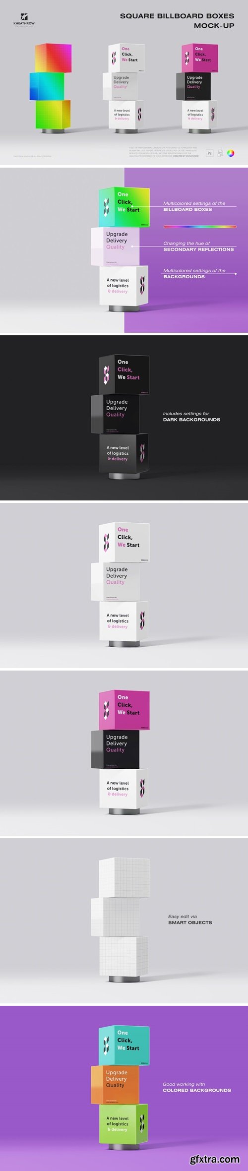 Square Billboard Boxes Mock-Up 324LM5N