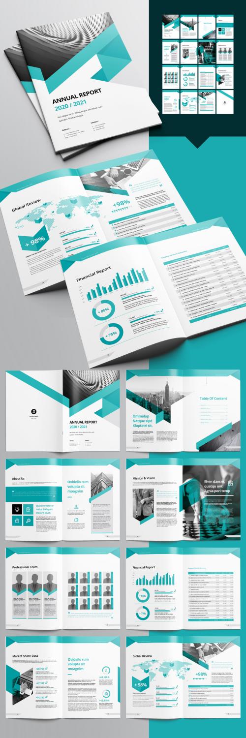 Annual Report Layout with Green Accents - 238280096