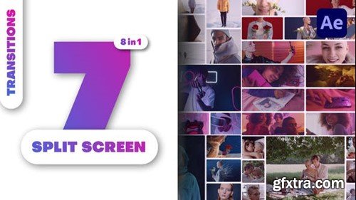 Videohive Multiscreen Transitions - 7 Split Screen 49170911