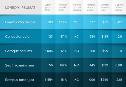 Table Infographic Layout with Blue Ombre Design - 238434938