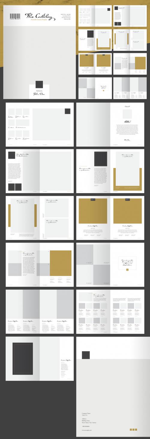 Elegant Product Catalog Layout with Gold Accents - 238439179