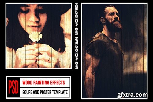 Square & Poster - Wood Painting Effects WZNEQ8X