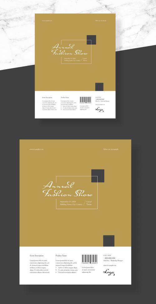 Elegant Fashion Creative Flyer Layout with Gold Accents - 238439301