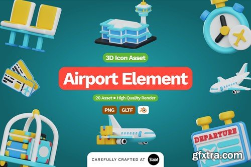 3D Airport Illustration KL6GGHD