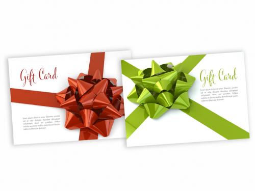 Red and Green Ribbon Gift Card Layouts - 238443144