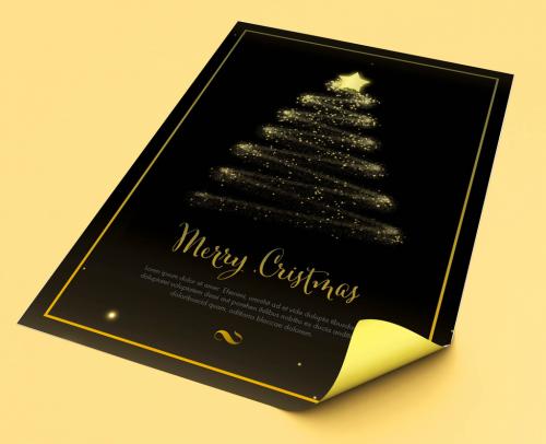 Black and Gold Christmas Flyer Layout - 238443156