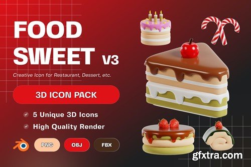 Food Sweet 3D Illustration V3 QNXEM85