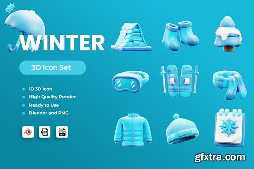 Winter 3D Icon 6BZSLTE