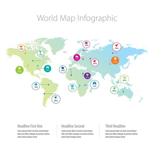 World Map Infographic Layout - 238457238