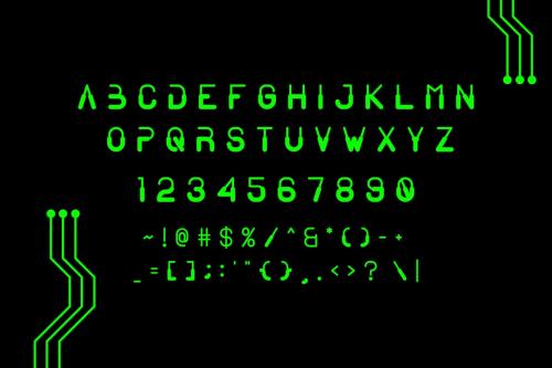 Circuit Flow Futuristic Font