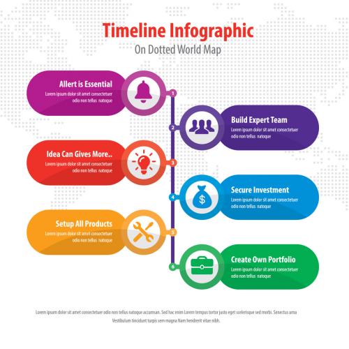 Infographic Layout with Colorful Banners - 238960613