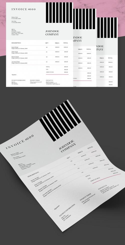 Invoice Layout with Black Bar Element - 238961865