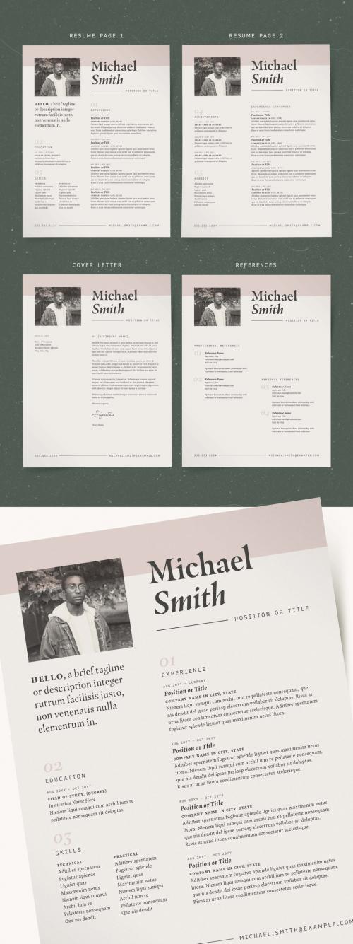 Resume Layout with Photo Placeholder - 240659214