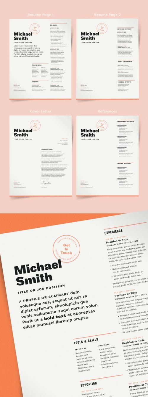 Magazine Style Resume Layout - 240659223