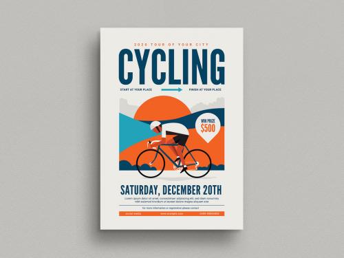 Cycling Event Flyer Layout - 240757148