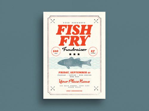 Fish Fry Fundraiser Flyer Layout - 240757172