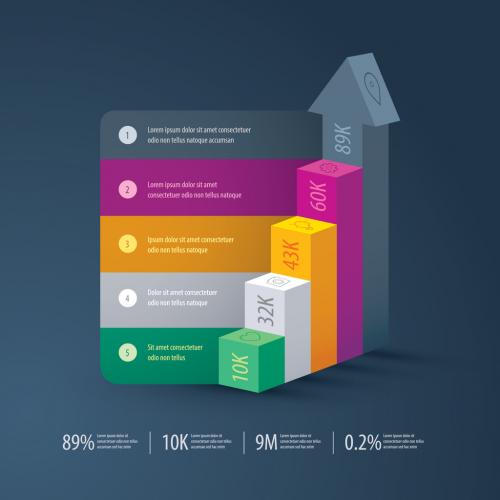 Business Growth Conceptual 3D Infographic Layout - 241457552