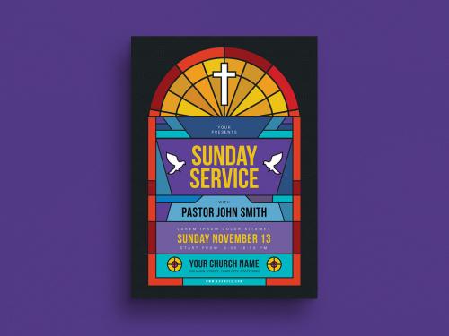 Sunday Service Flyer Layout - 241472421