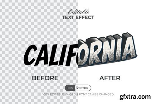 California 3D Text Effect Vintage Style S9YKWXA