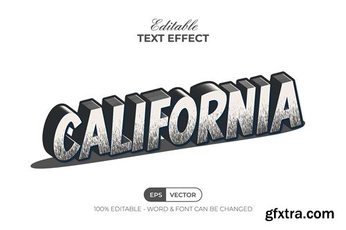 California 3D Text Effect Vintage Style S9YKWXA