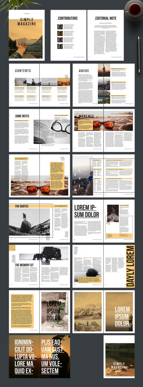 Magazine Layout with Tan Accents - 242172436